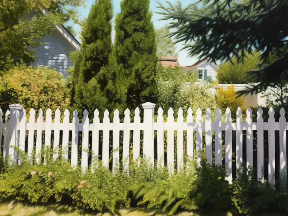White Picket Cedar Fence